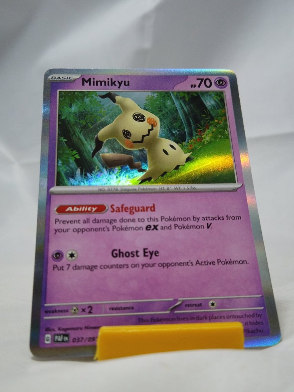 Pokemon Mimikyu 37/91 Paldean Fates Card Rare Holo NM